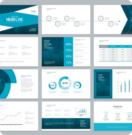 Professional presentation slide layouts.