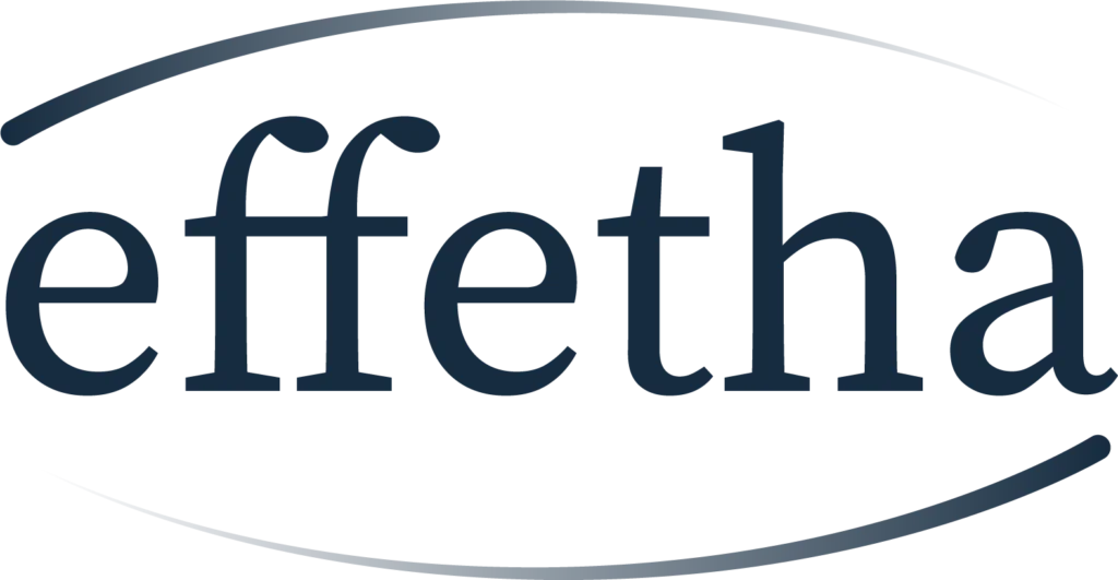 Effetha logo in contact and information section